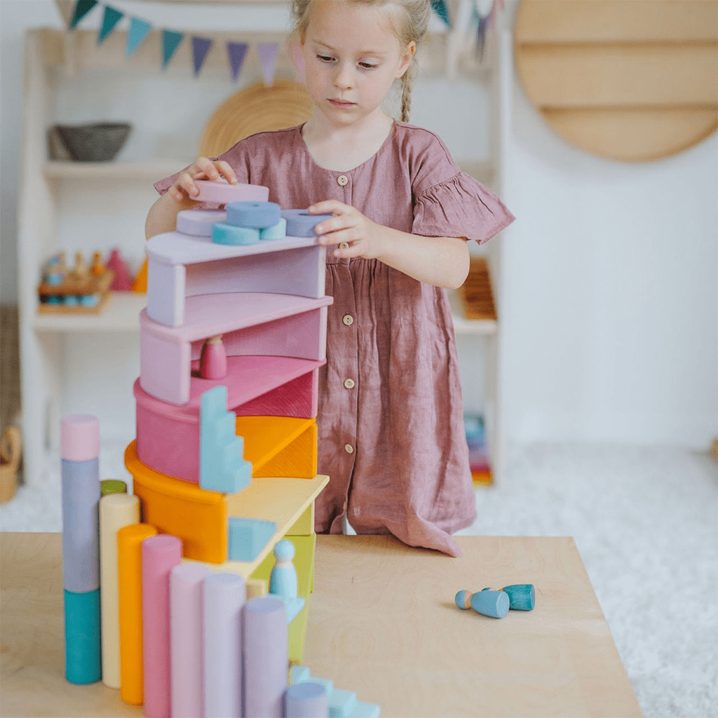 Pastel - Blocks Stacking Rainbow GRIMM'S 知育玩具 Large Pastel Rainbow 知育玩具
